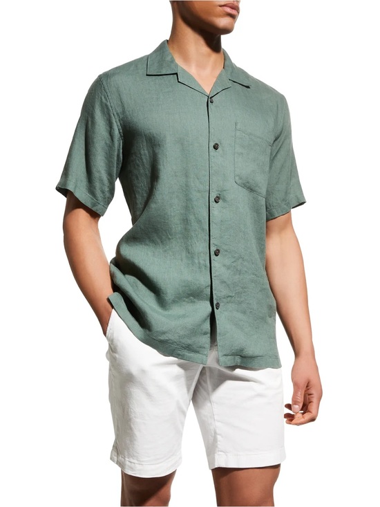 Theory Other - Theory Noll Linen Camp Shirt In Balsam Sz M